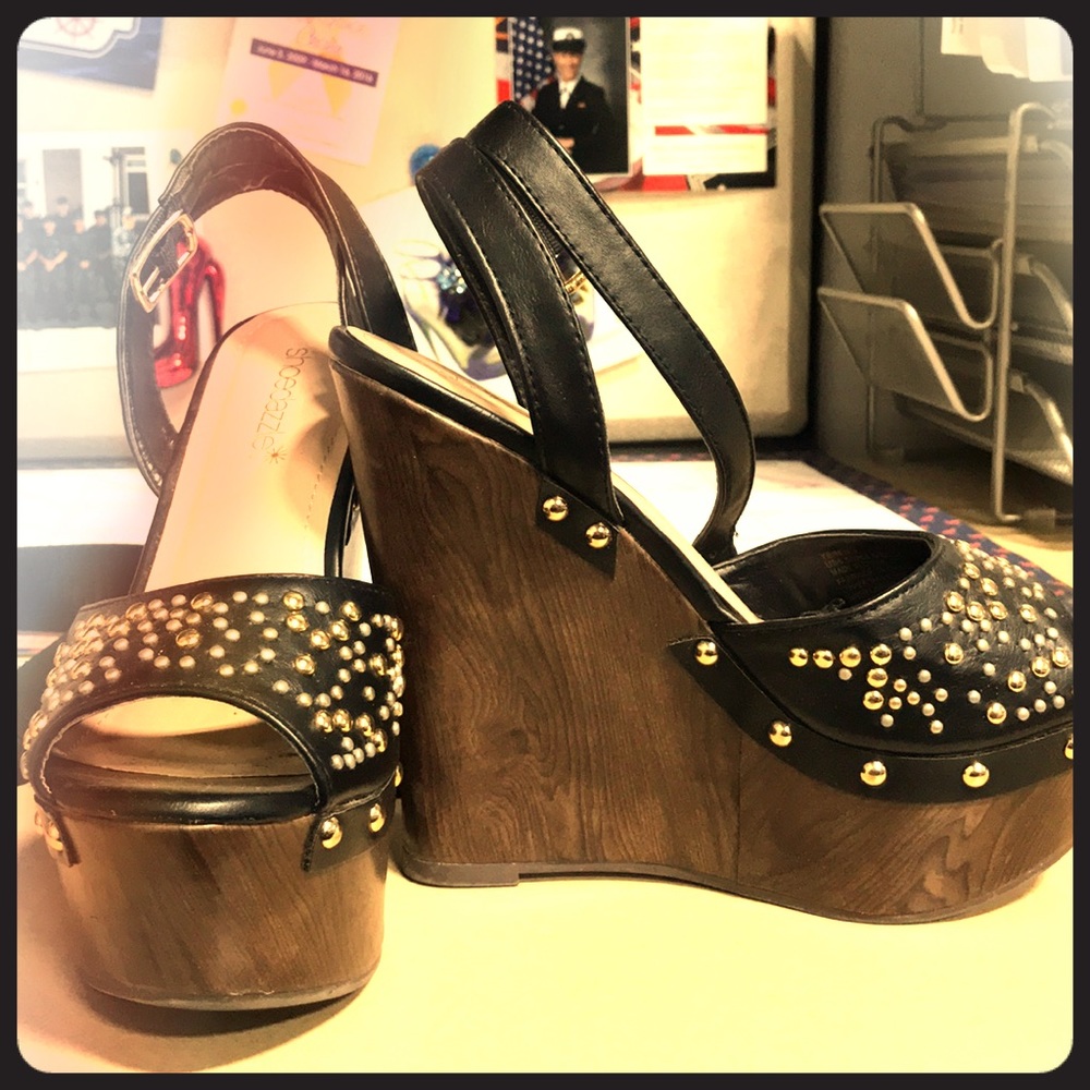 Black Wedge Sandal